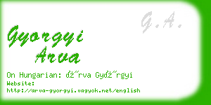 gyorgyi arva business card